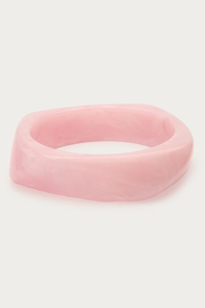 Bracelet jonc en résine rose clair