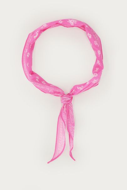 Foulard rose imprimé bandana