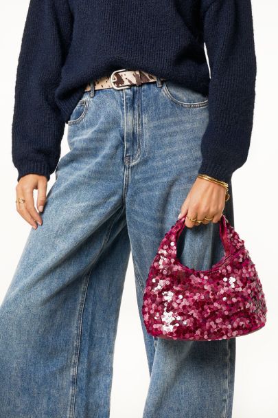 Roze pailletten tas