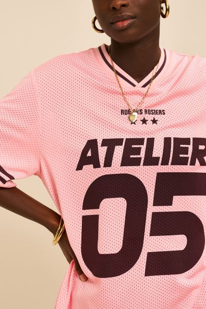 Roze sporty mesh T-shirt