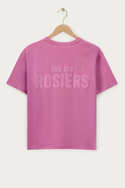 Roze T-shirt "Rue des Rosiers"