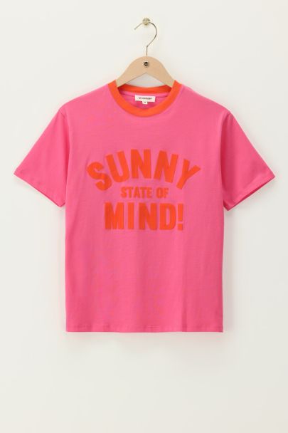 Roze T-shirt "Sunny state of mind"
