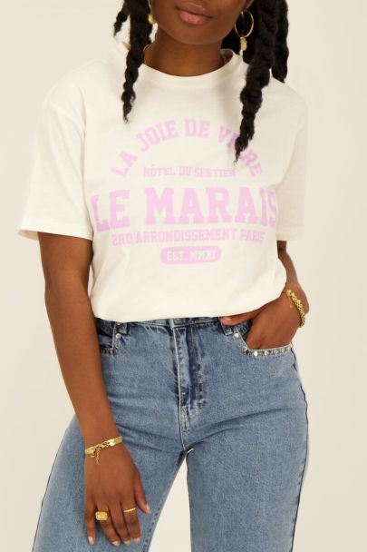 Roze T-shirt Le marais