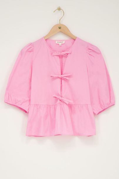 Pink top with bows and puff sleeves | My Jewellery