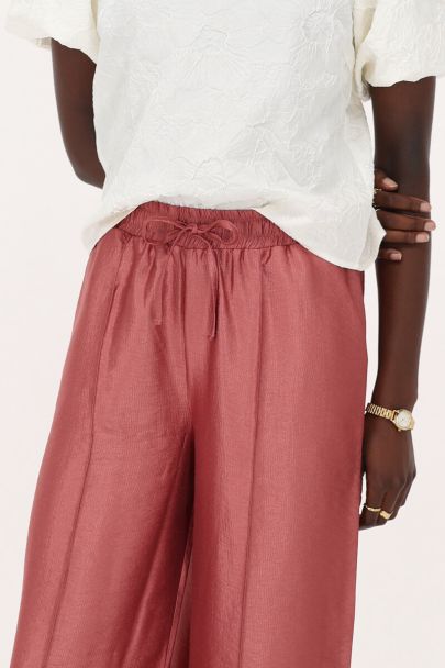 Pink wide leg trousers with pintucks