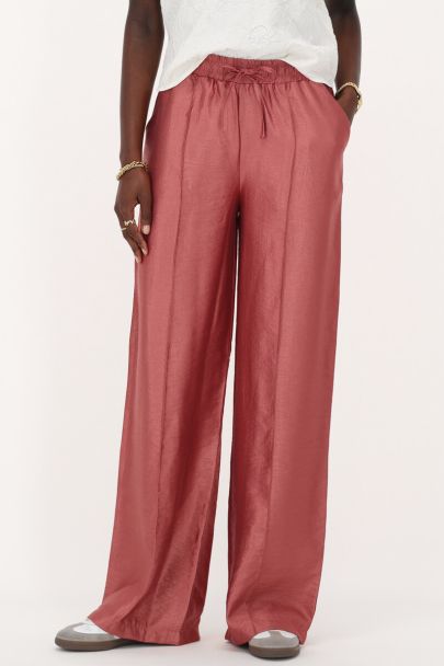Pink wide leg trousers with pintucks