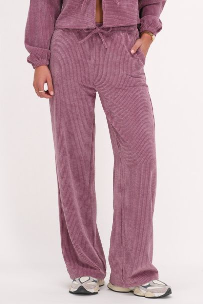 Roze wide leg broek van corduroy