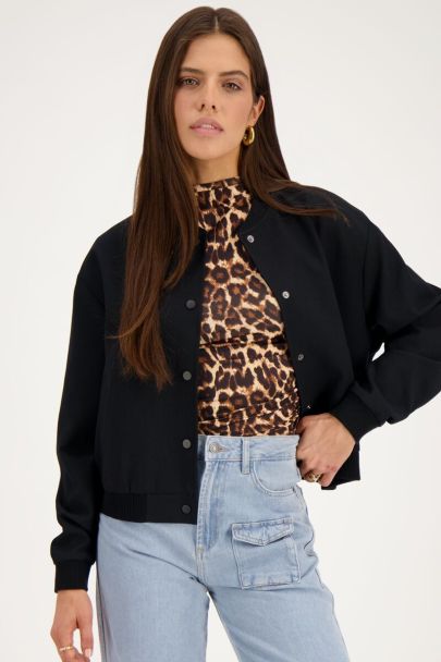  Pleated leopard print top