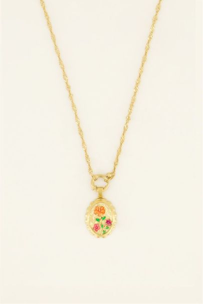 Casa Fiore multicolour floral pendant necklace