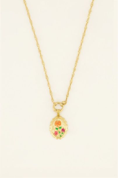 Casa fiore ketting met bloemen hanger