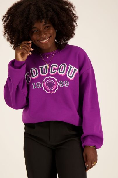 Paarse sweater coucou