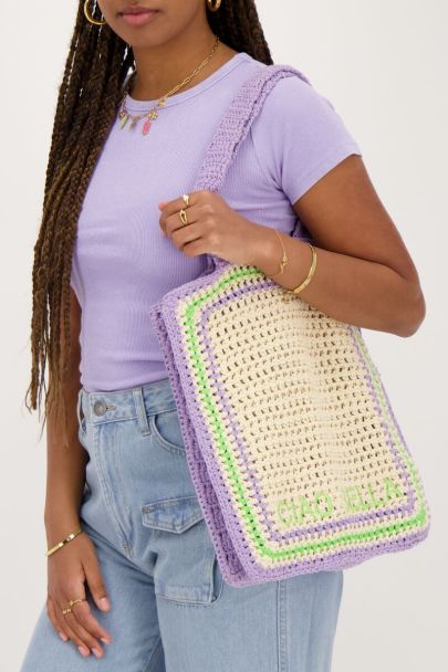 purple crochet bag ciao bella