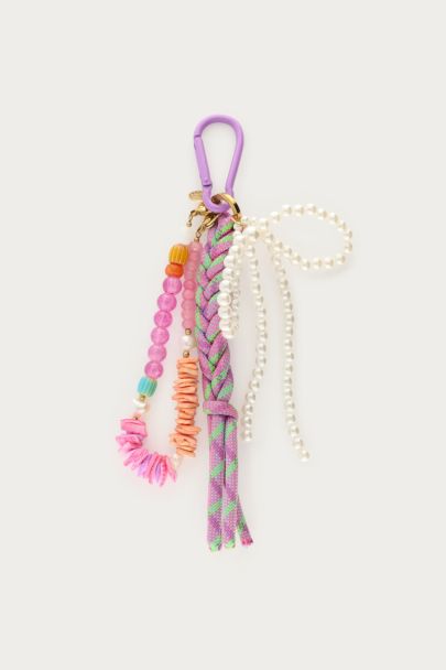 Purple key ring with beads