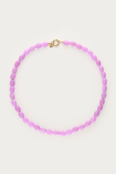 Collier minimaliste de perles fantaisie violettes