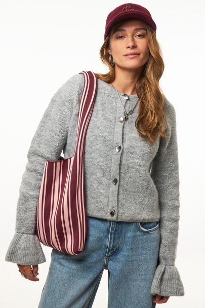 Lila & pink gestreifter Shopper