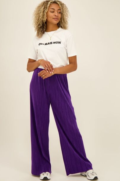 Purple pleated trousers