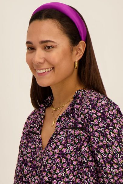 Purple satin-look headband