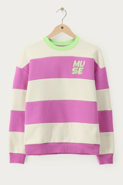 Paars gestreepte sweater "Muse"