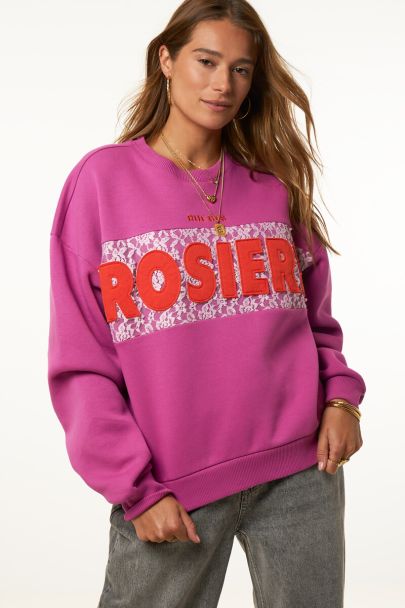 Paarse sweater met kant "Rue des rosiers"