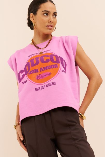 Paarse top "Coucou"