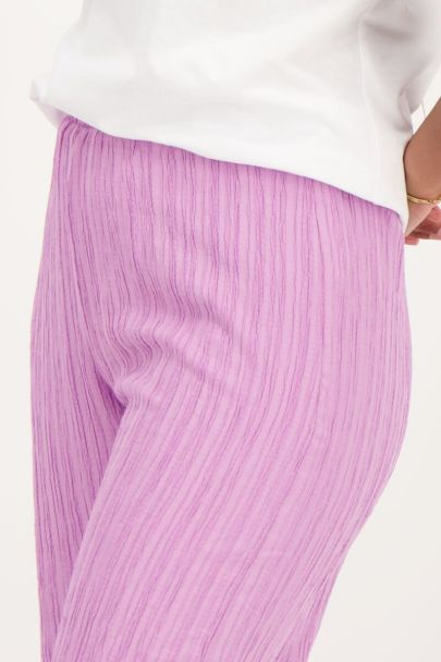 Purple wide leg crinkle pants