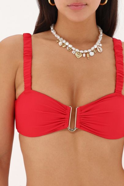 Haut de maillot de bain bandeau rouge 