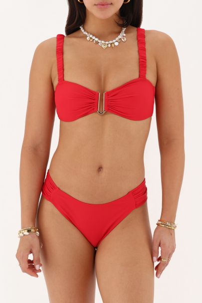 Bas de maillot de bain rouge échancré 