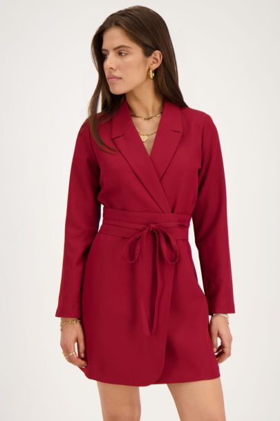 Robe blazer rouge avec cordon 