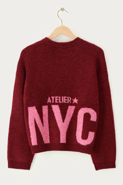 Red sweater with back print "Atelier NYC"