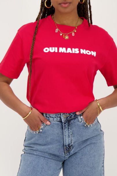 Rood T-shirt Oui mais non