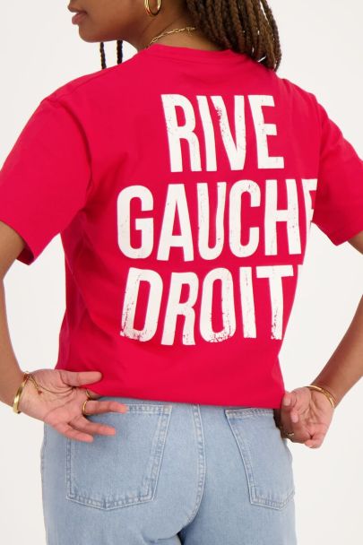 Rood-T-Shirt "Rive Gauche Droite"