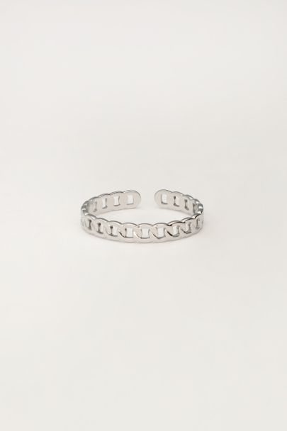 Ring mit flachen Kettengliedern
