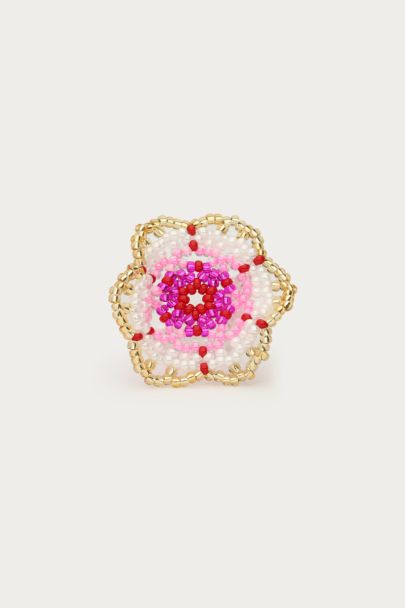 Ring met miyuki bloem