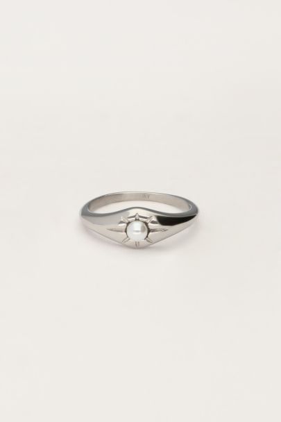 Ring mit Sonne & Kunstperle 
