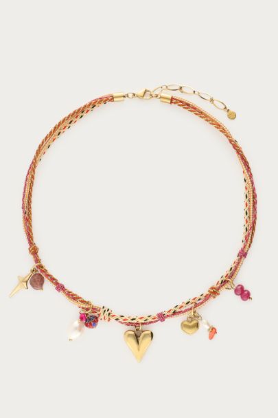 Rope necklace with Indian Summer charms