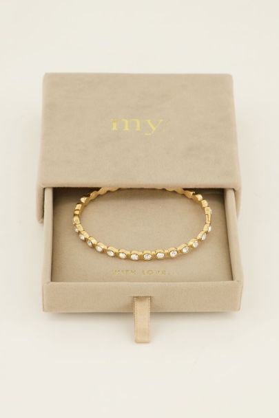 Bracelet jonc avec pierres rondes en strass