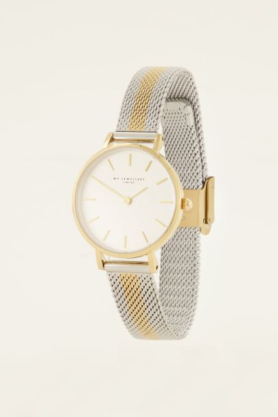 Rond horloge met multikleur schakelband | My Jewellery