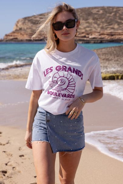 Wit T-shirt ''Les grand boulevards''