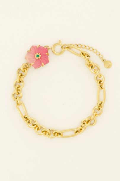 Casa fiore armband met roze hibiscus bloem | My Jewellery