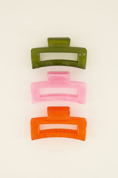 Set of orange, green & pink hair clips | My Jewellery