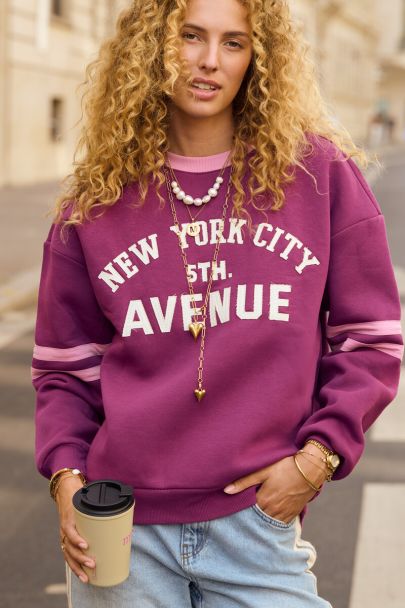 Paarse sweater "5th Avenue"
