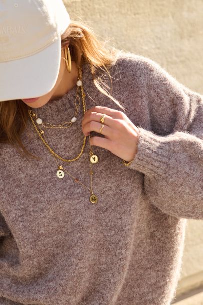 Pull en maille oversize marron