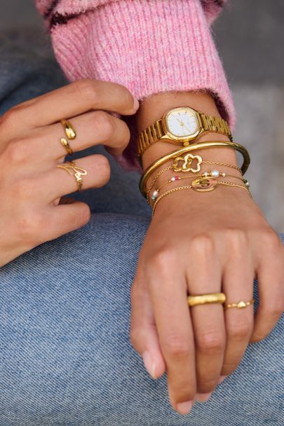 Vintage vierkant horloge met schakelband