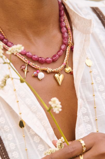 Touw ketting met Indian Summer bedels