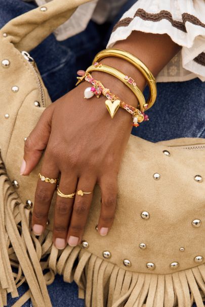 Touw armband met Indian Summer bedels