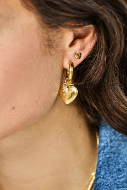 Bold hoop earrings with heart
