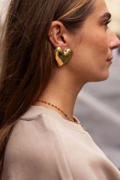 Studs with statement heart