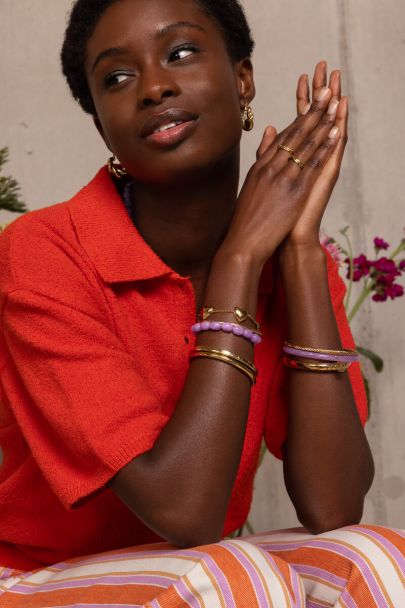 Ensemble de bracelets joncs fins violets