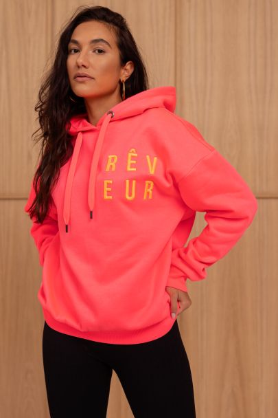 Sweat à capuche rose "Rêveur"