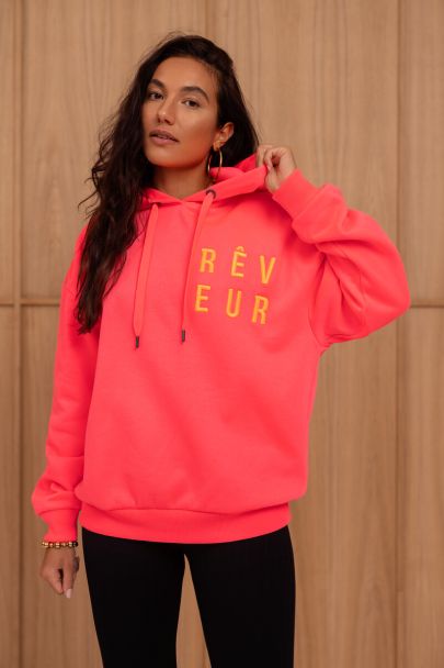 Sweat à capuche rose "Rêveur"